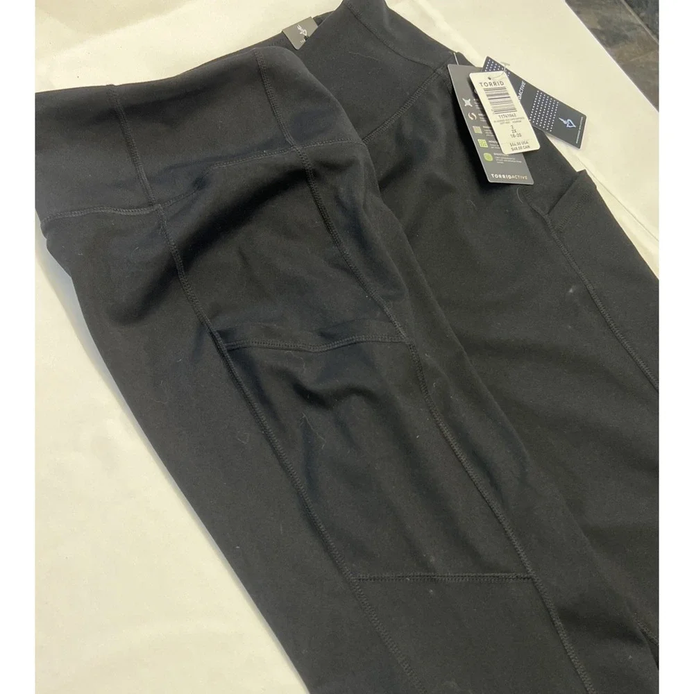NEW 2X 18W 20W Torrid Active High Rise Capri Swim Legging Bottoms Black Plus NWT - Picture 3 of 6
